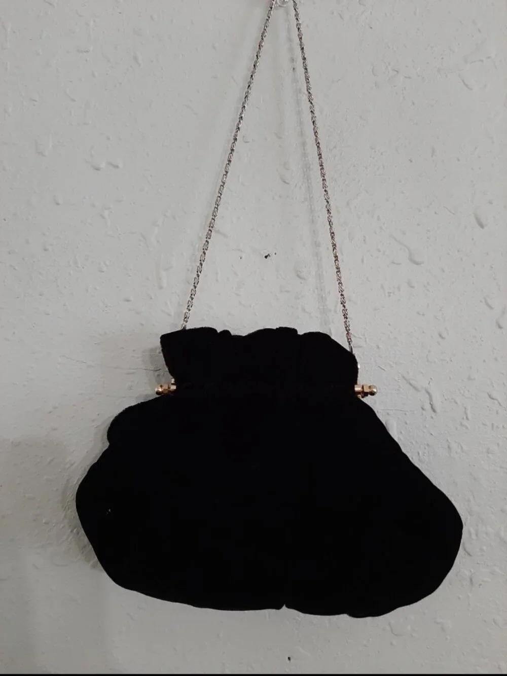 Vintage Vanessa velvet clutch mini purse on chain clasp coin evenings